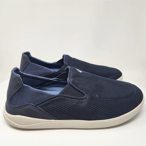OluKai Dede Nohea Pae Slip-on Sneaker Men 11.5 Navy Blue Mesh Lightweight - Picture 2 of 14